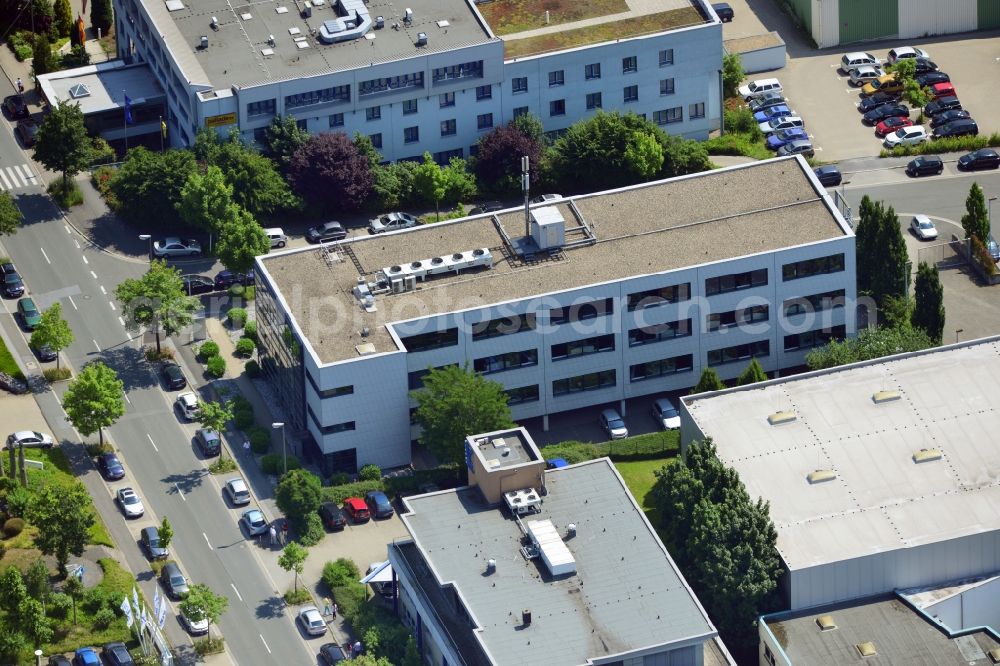 Dortmund from the bird's eye view: Office and retail building at the Schleefstraße in Dortmund in North Rhine-Westphalia