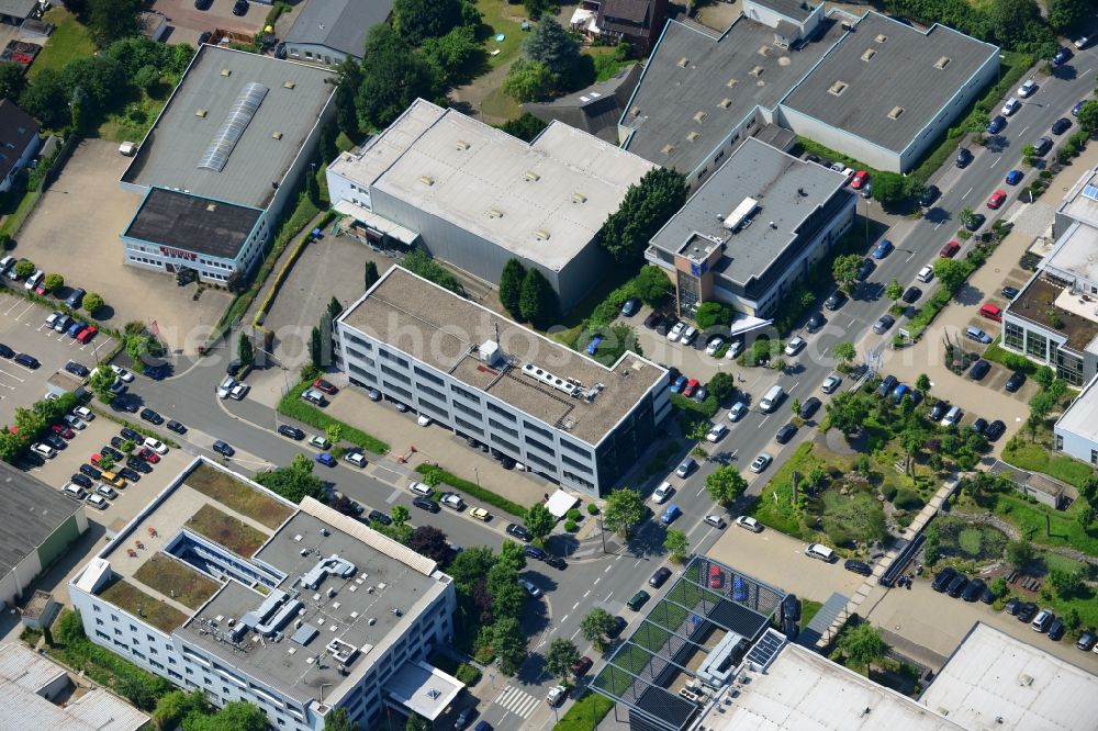 Dortmund from the bird's eye view: Office and retail building at the Schleefstraße in Dortmund in North Rhine-Westphalia