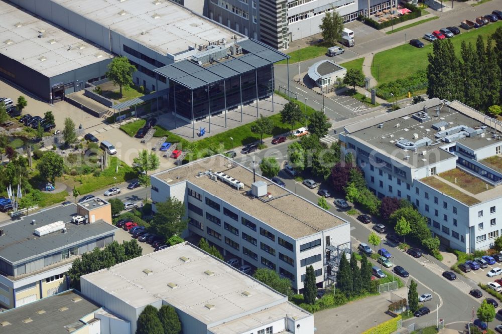 Dortmund from the bird's eye view: Office and retail building at the Schleefstraße in Dortmund in North Rhine-Westphalia