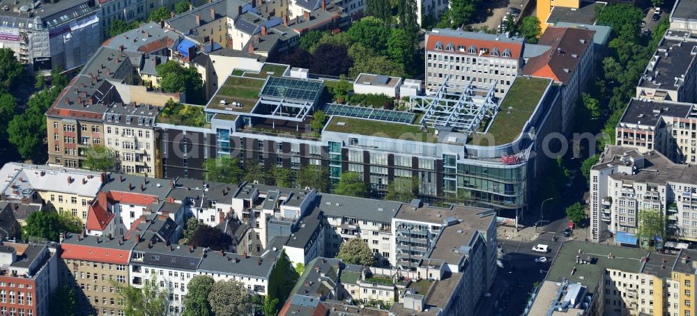 Aerial photograph Berlin - Office and retail building at the Kantstrasse corner Uhland Strasse in Berlin - Charlottenburg