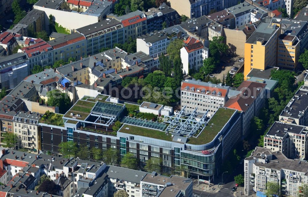 Berlin from above - Office and retail building at the Kantstrasse corner Uhland Strasse in Berlin - Charlottenburg