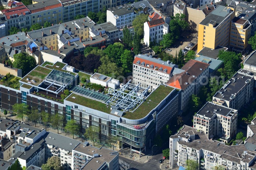 Berlin from above - Office and retail building at the Kantstrasse corner Uhland Strasse in Berlin - Charlottenburg