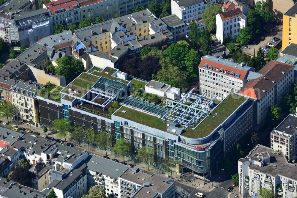 Berlin from the bird's eye view: Office and retail building at the Kantstrasse corner Uhland Strasse in Berlin - Charlottenburg