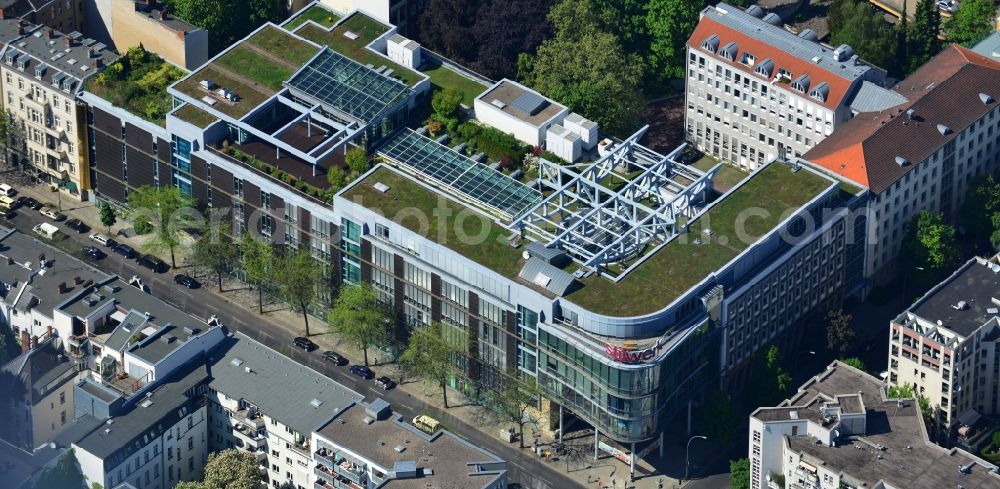 Berlin from above - Office and retail building at the Kantstrasse corner Uhland Strasse in Berlin - Charlottenburg