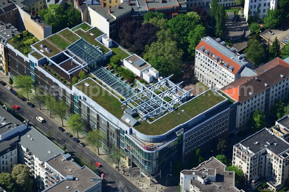 Berlin from the bird's eye view: Office and retail building at the Kantstrasse corner Uhland Strasse in Berlin - Charlottenburg