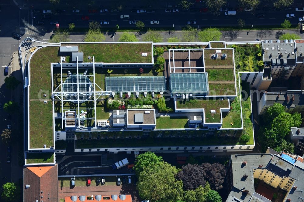 Aerial photograph Berlin - Office and retail building at the Kantstrasse corner Uhland Strasse in Berlin - Charlottenburg