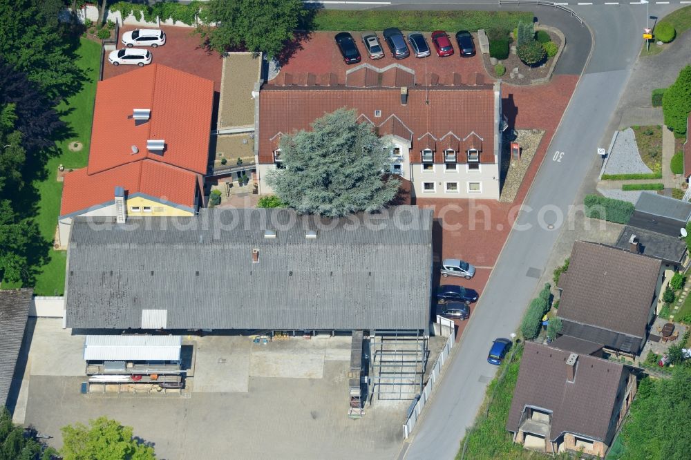 Aerial image Unna - Office and retail building at the Vaerstbrücke in Unna in North Rhine-Westphalia. The building is the headquarters of the group Markus Gerold