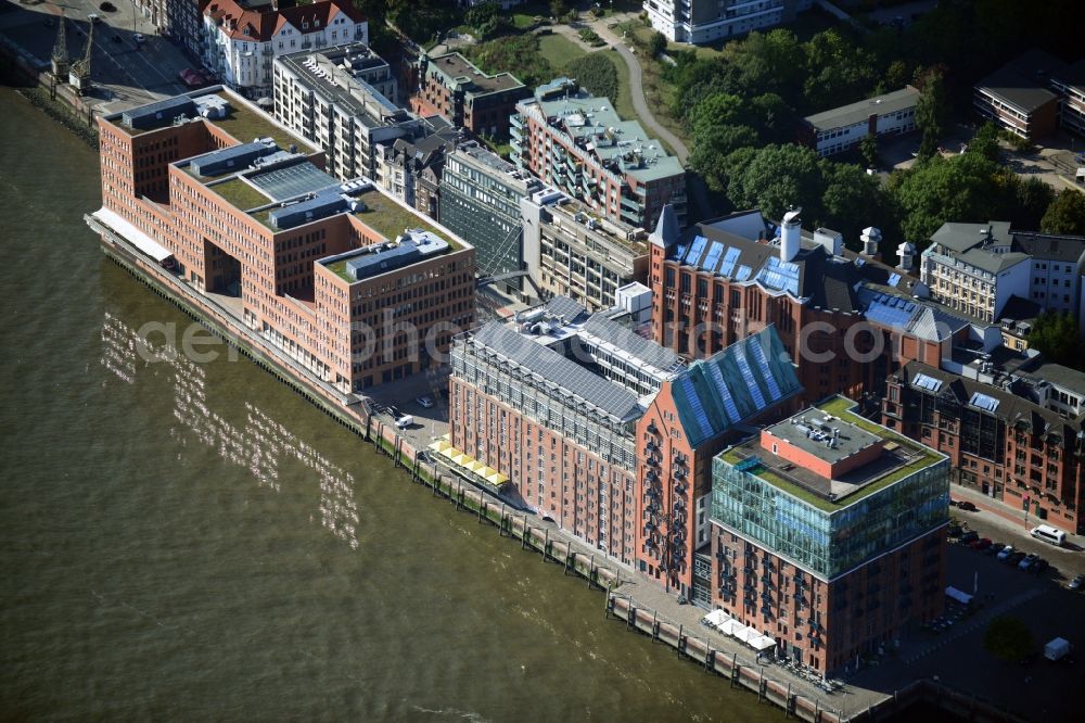 Aerial image Hamburg - Office building Warsteiner Elbspeicher to the Grosse Elbstrasse in Hamburg