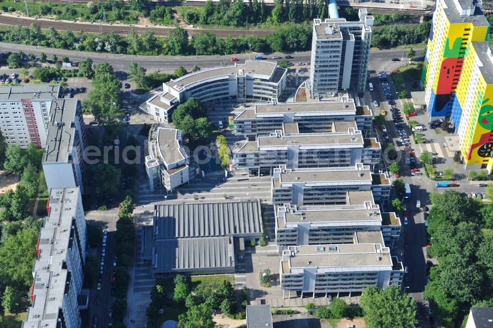 Aerial photograph Berlin - Office and commercial building brain area Storkower arc of Jost Hurler investment and management company GmbH in Storkower Strasse in Berlin