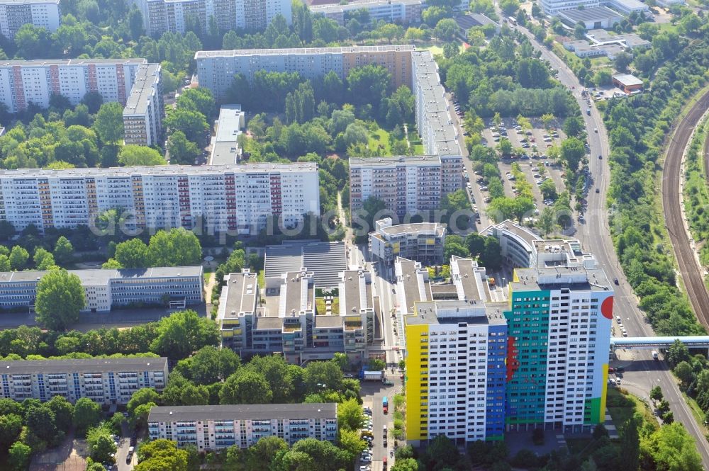 Aerial photograph Berlin - Office and commercial building brain area Storkower arc of Jost Hurler investment and management company GmbH in Storkower Strasse in Berlin