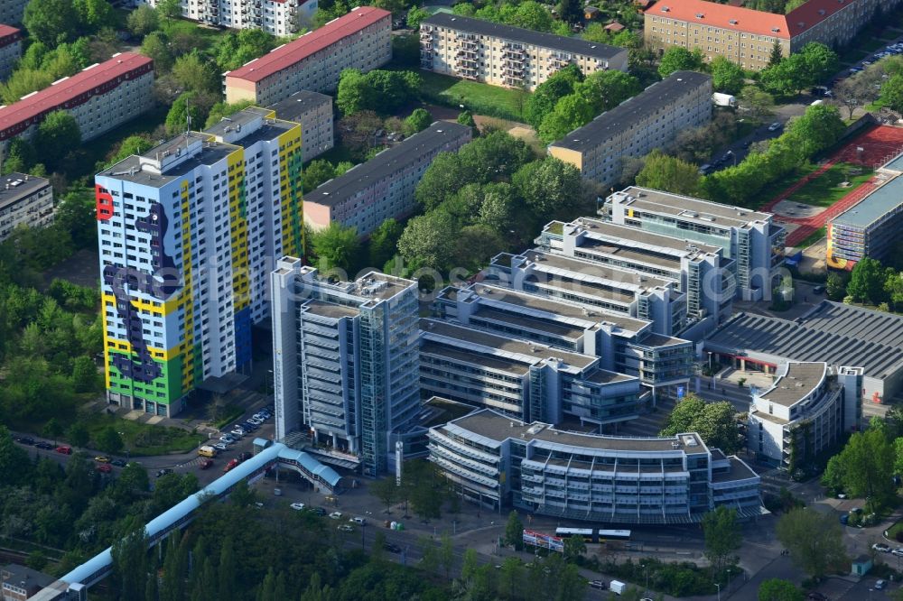 Berlin from above - Office and commercial building brain area Storkower arc of Jost Hurler investment and management company GmbH in Storkower Strasse in Berlin