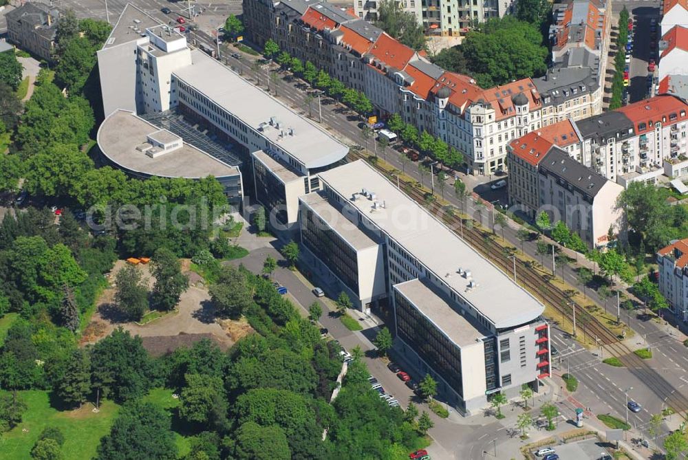 Aerial image Leipzig - Büro- und Geschäftshauskomplex der IKV GMBH an der Wichernstraße in Leipzig.