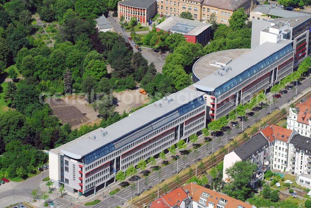 Aerial photograph Leipzig - Büro- und Geschäftshauskomplex der IKV GMBH an der Wichernstraße in Leipzig.