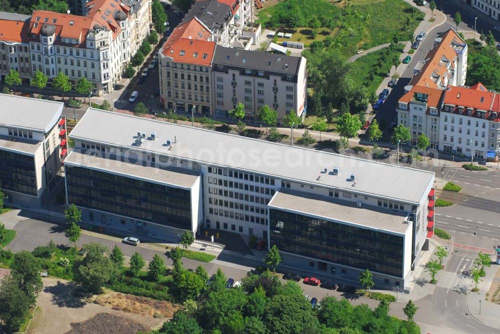 Aerial photograph Leipzig - Büro- und Geschäftshauskomplex der IKV GMBH an der Wichernstraße in Leipzig.