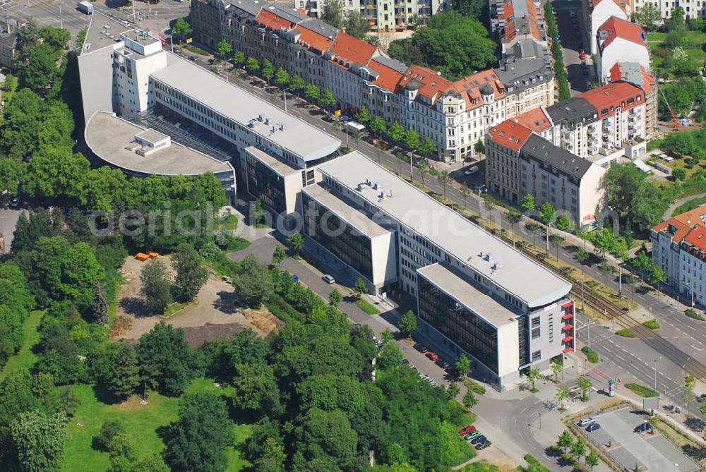 Aerial image Leipzig - Büro- und Geschäftshauskomplex der IKV GMBH an der Wichernstraße in Leipzig.