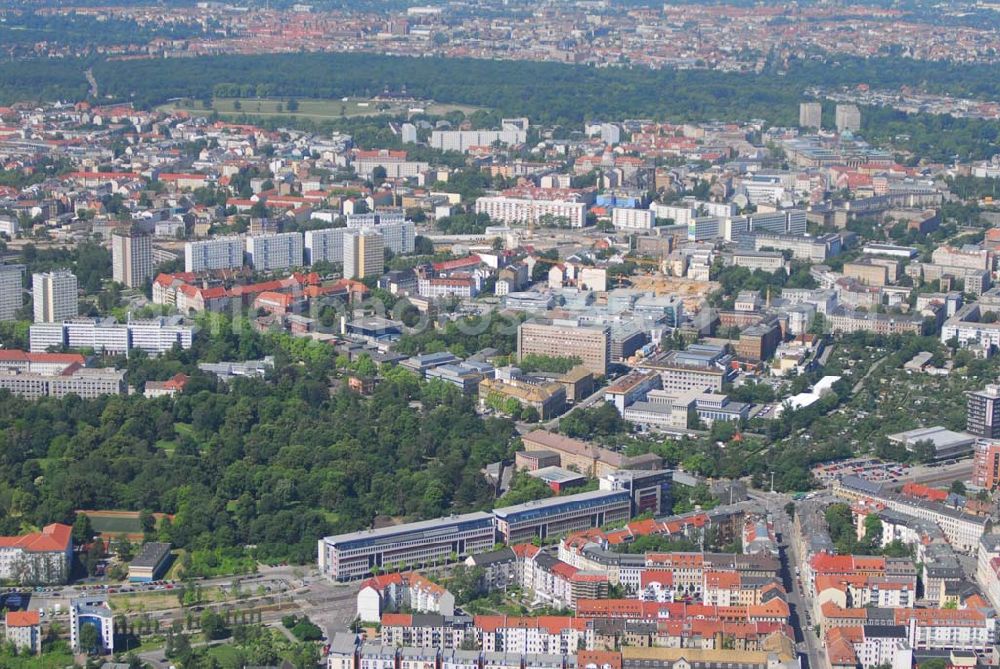 Aerial image Leipzig - Büro- und Geschäftshauskomplex der IKV GMBH an der Wichernstraße in Leipzig.