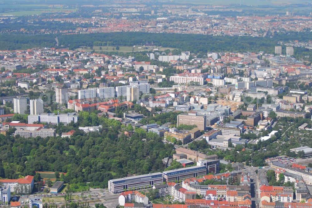 Aerial photograph Leipzig - Büro- und Geschäftshauskomplex der IKV GMBH an der Wichernstraße in Leipzig.