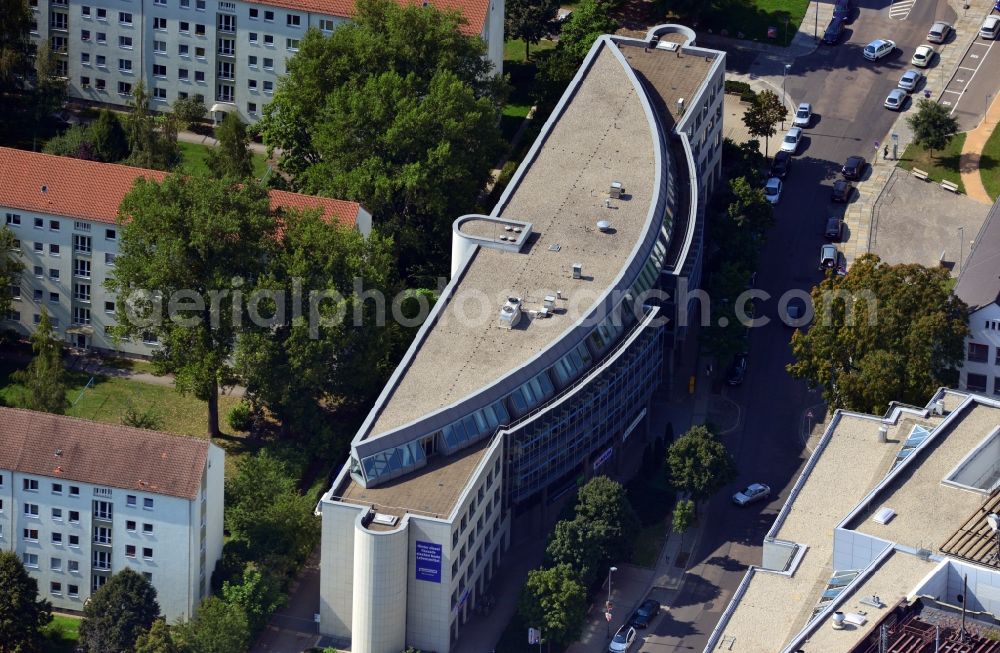 Aerial photograph Dresden - View of an commercial, office and business building with distinctive architecture at Annenstrasse in Dresden in the state Saxony