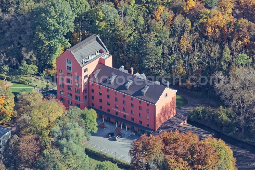 München from the bird's eye view: Kraemersche Kunstmuehle at the Birkenleiten in Munich Untergiesing in the state of Bavaria