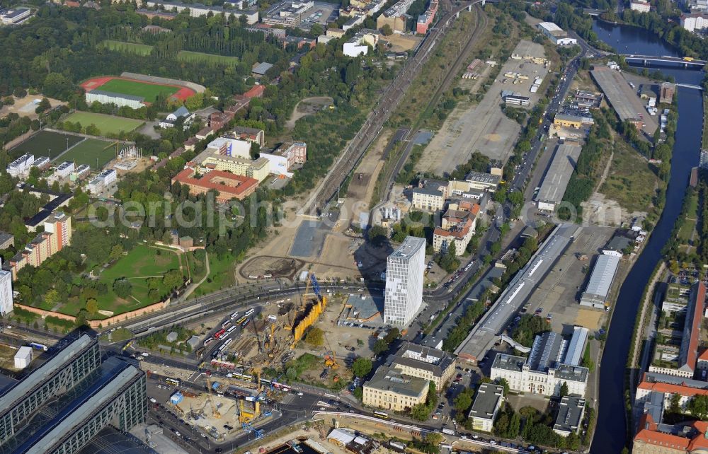 Berlin from above - Office high-rise Tour Total in Europacity on Heidestrasse in Berlin in Germany