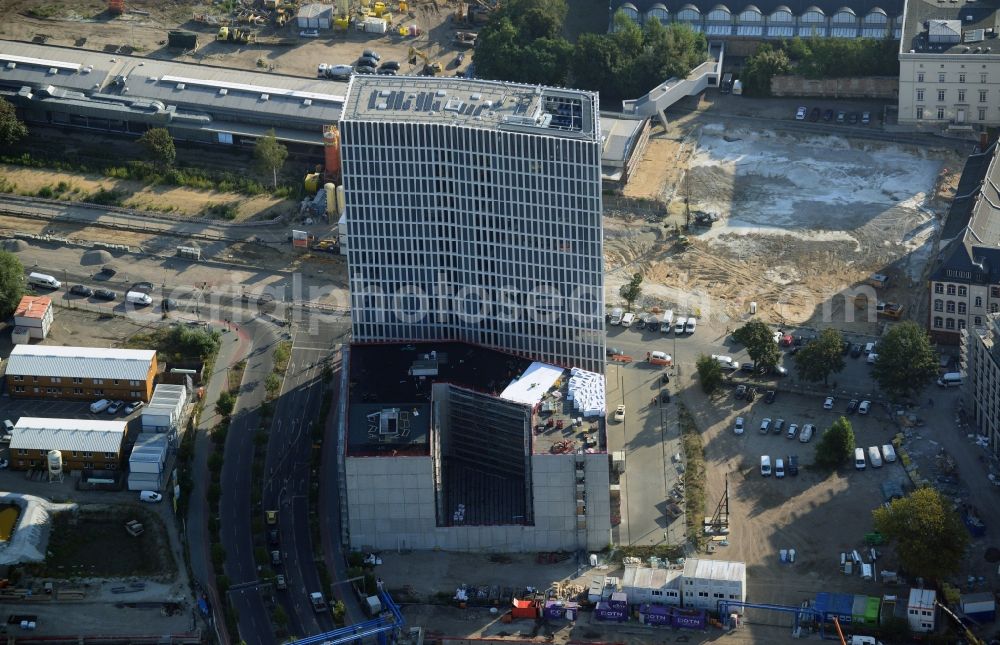 Berlin from above - Office high-rise Tour Total in Europacity on Heidestrasse in Berlin in Germany