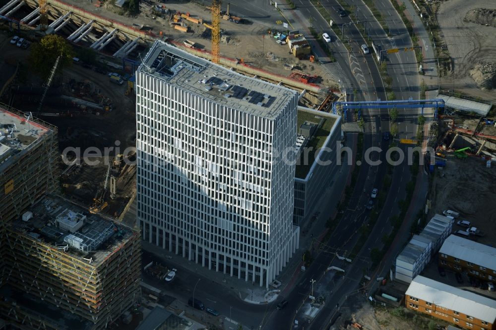 Berlin from above - Office high-rise Tour Total in Europacity on Heidestrasse in Berlin in Germany