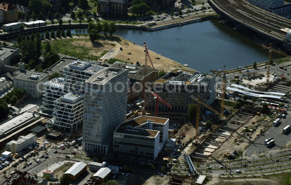 Berlin from above - Office high-rise Tour Total in Europacity on Heidestrasse in Berlin in Germany