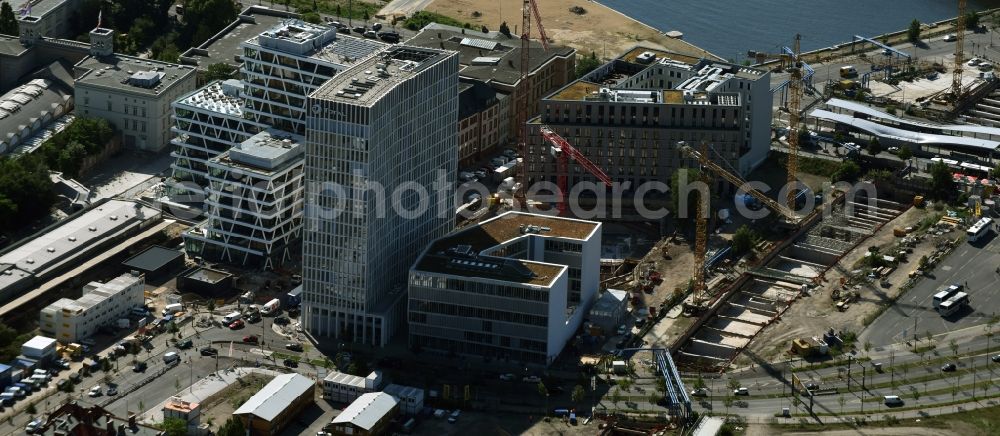 Aerial photograph Berlin - Office high-rise Tour Total in Europacity on Heidestrasse in Berlin in Germany