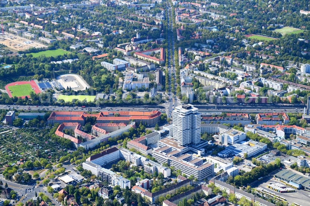 Berlin from the bird's eye view: Office and corporate management high-rise building Deutsche Rentenversicherung Bund DRV in the district Charlottenburg in Berlin, Germany