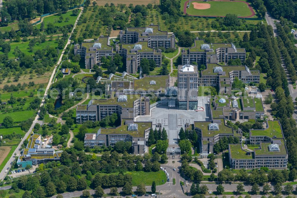 Stuttgart from above - Office and corporate management high-rise building on the company campus STERNHOeHE Moehringen on Epplestrasse in the district Sternhaeule in Stuttgart in the state Baden-Wuerttemberg, Germany