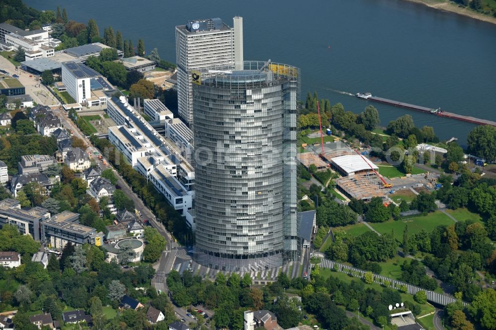 Aerial photograph Bonn - Office and corporate management high-rise building Post Tower on Charles-de-Gaulle-Strasse in the district Gronau in Bonn in the state North Rhine-Westphalia, Germany