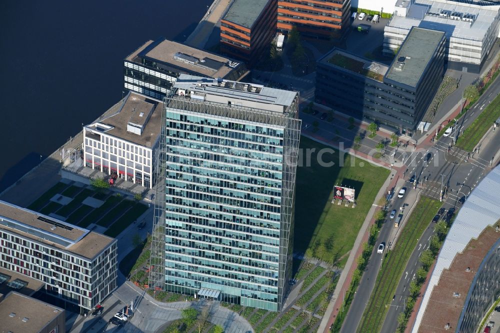 Aerial photograph Bremen - Office and corporate management high-rise building Wesertower Am Weser-Terminal in Bremen, Germany