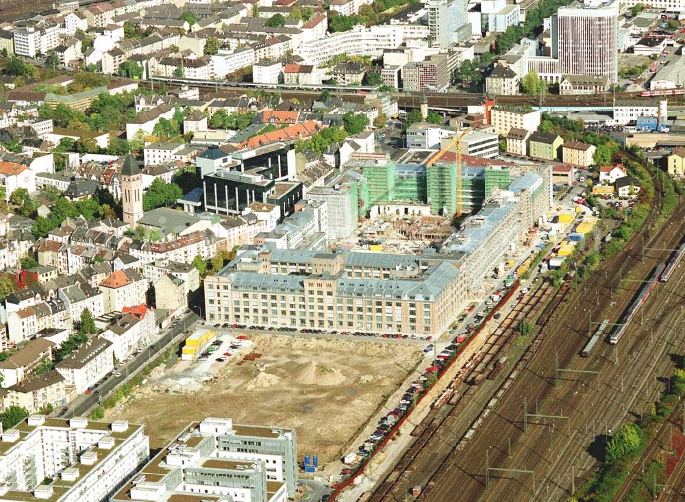 Aerial photograph Frankfurt am Main - Büro- und Verwaltungsbau Galluspark am Frankfurter Hauptbahnhof