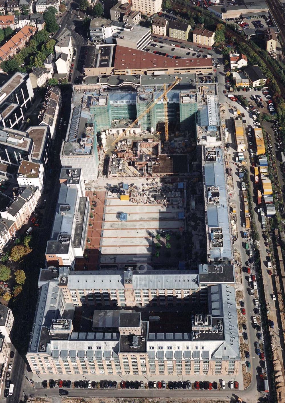 Aerial image Frankfurt am Main - Büro- und Verwaltungsbau Galluspark am Frankfurter Hauptbahnhof