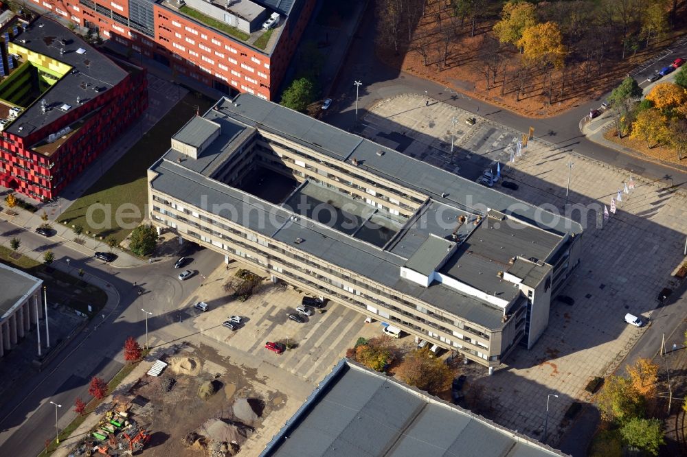 Leipzig from the bird's eye view: View of an office and administration building on the fairground of Alte Messe Leipzig in Saxony