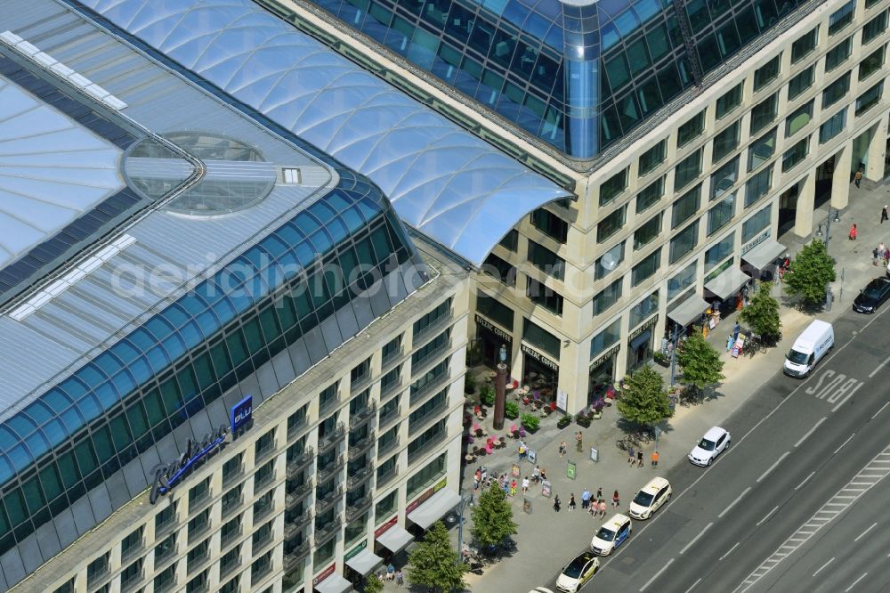 Aerial image Berlin Mitte - Office, residential and commercial building ensemble City Quartier Berlin Domaquaree in the city center Mitte district of Berlin