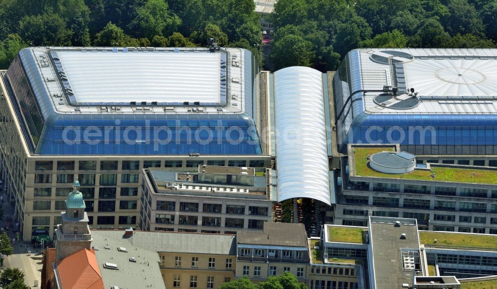 Aerial image Berlin Mitte - Office, residential and commercial building ensemble City Quartier Berlin Domaquaree in the city center Mitte district of Berlin