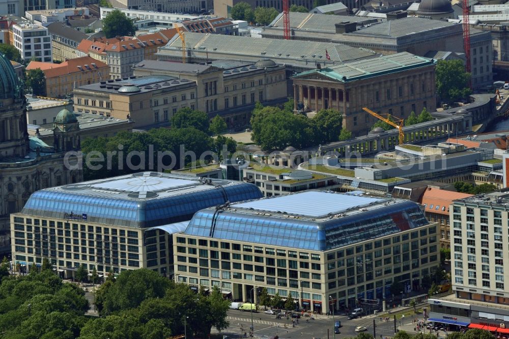 Berlin Mitte from above - Office, residential and commercial building ensemble City Quartier Berlin Domaquaree in the city center Mitte district of Berlin