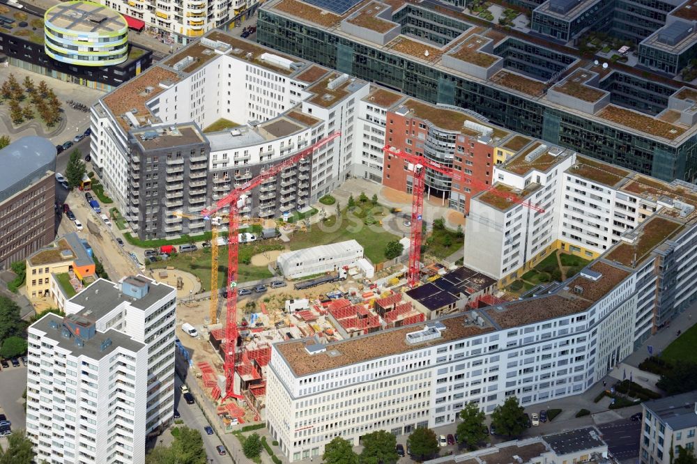 Aerial image Berlin - The office and residential project on Markgrafenpark between Lindenstrasse, Markgrafenstrasse and Rudi-Dutschke-Strasse in the Kreuzberg distrcit of Berlin