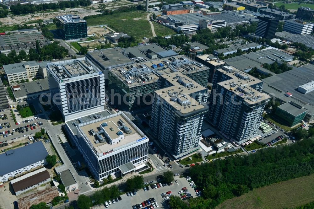 Bukarest from above - View of office and residential buildings in Bucharest in Romania