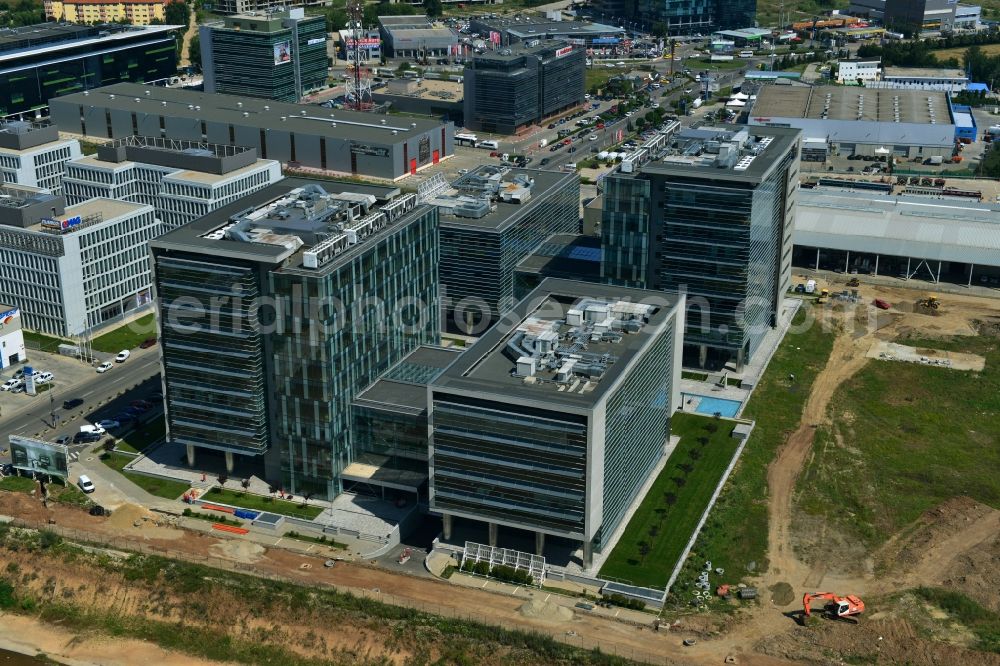 Aerial image Bukarest - View of the office and residential building Global City Pipera in Bucharest in Romania