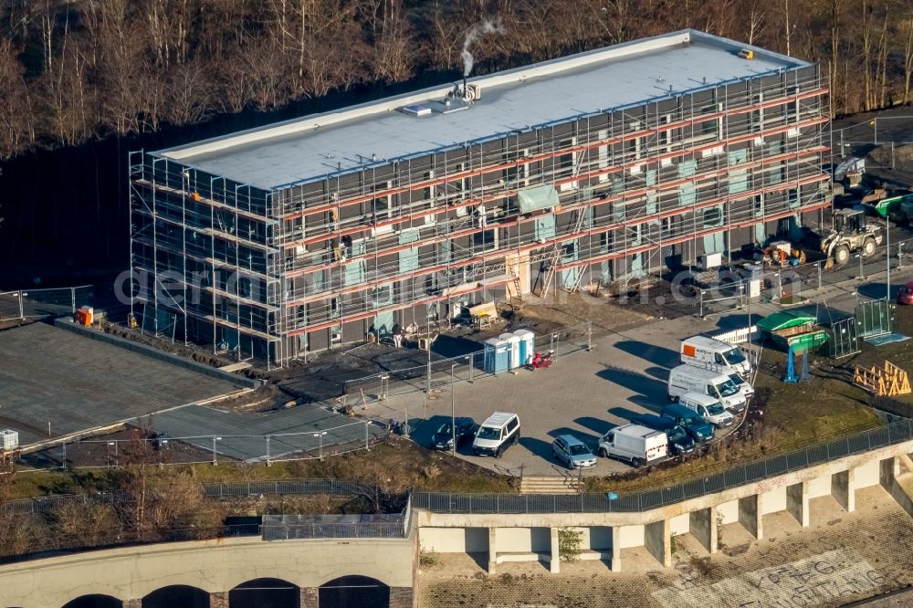 Bochum from above - Office building of the agency Culture Ruhr in the century hall West park in the district of Stahlhausen in Bochum in the federal state North Rhine-Westphalia