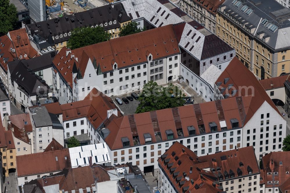 München from above - Office building Alter Hof in the district Altstadt in Munich in the state Bavaria, Germany