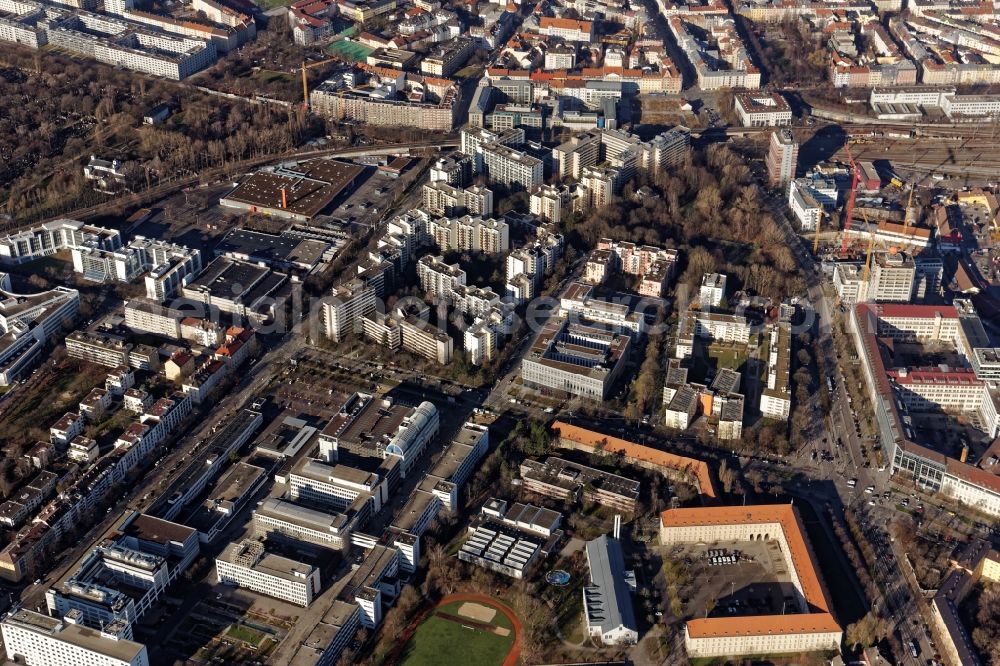 Aerial image München - The office building at the Balanstrasse and St. Martin Strasse in Munich in the state Bavaria is home to TDK Epcos