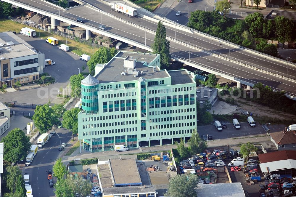 Aerial image Berlin - Office building of the Agentur für Arbeit on Gottlieb Dunkel St. Berlin Tempelhof