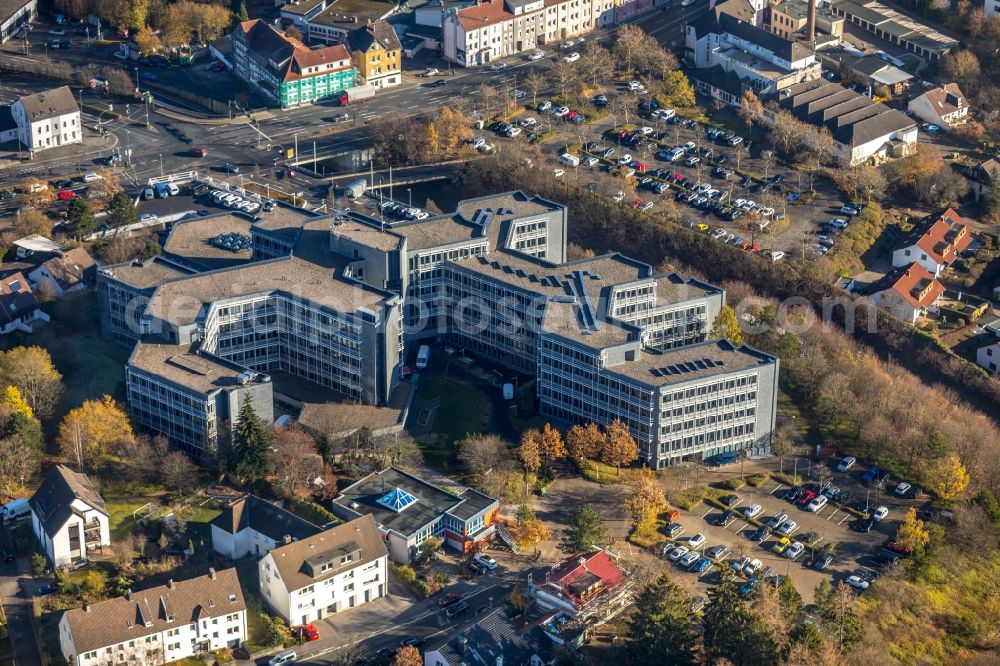 Aerial image Lüdenscheid - Office building Buergerbuero (Strassenverkehrsamt) Maerkischer Kreis on Heedfelder Strasse in Luedenscheid in the state North Rhine-Westphalia, Germany