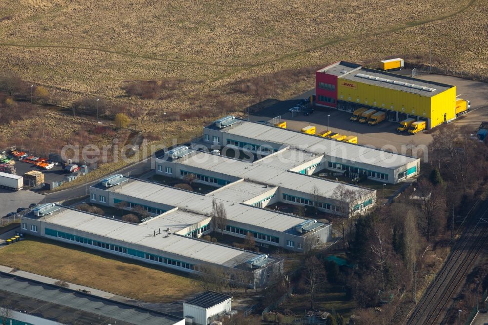 Aerial image Witten - Office containers and buildings at the commercial area on Brauckstrasse in Witten in the state of North Rhine-Westphalia