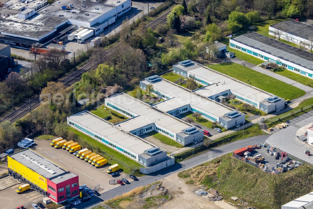 Aerial photograph Witten - Office containers and buildings at the commercial area on Brauckstrasse in Witten in the state of North Rhine-Westphalia