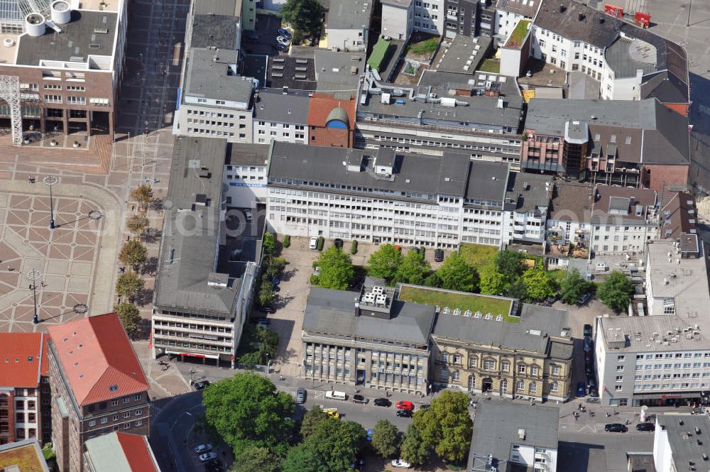 Dortmund from above - Bürogebäude an der Betenstraße Dortmund in Nordrhein-Westfalen / North Rhine-Westphalia. Ein Projekt der Unternehmensgruppe Markus Gerold. Mieter ist die Deutsche Bank AG.