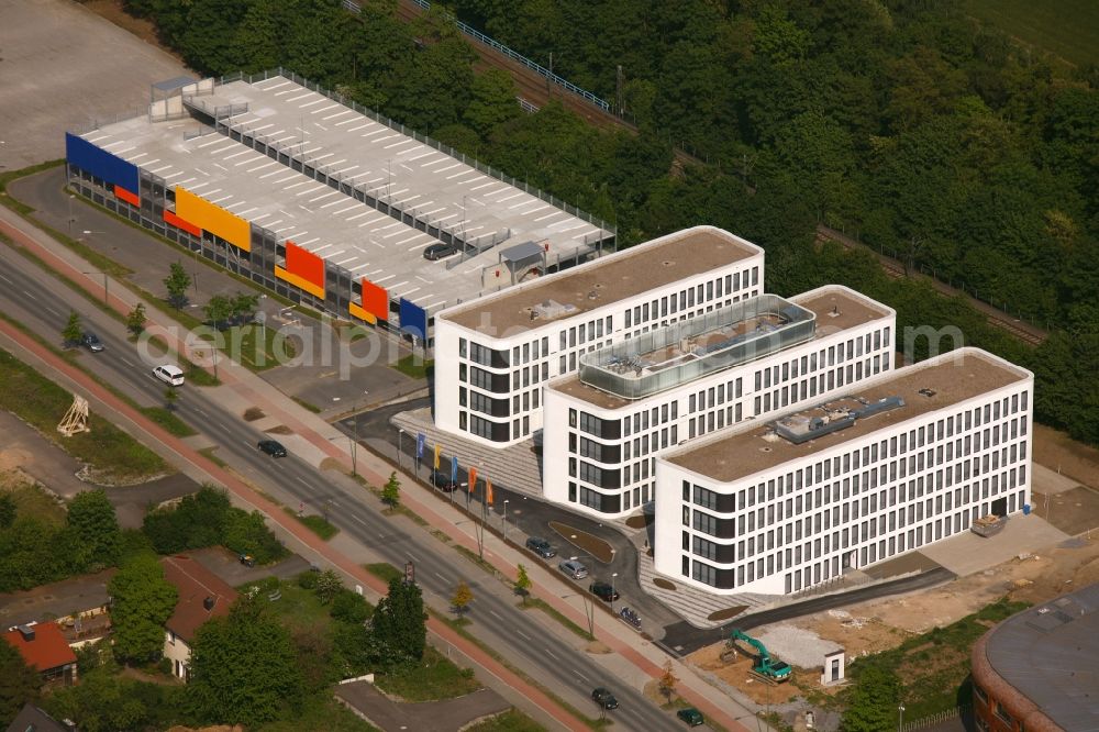 Aerial image Duisburg - View of office buildings in Duisburg in the state of North Rhine-Westphalia